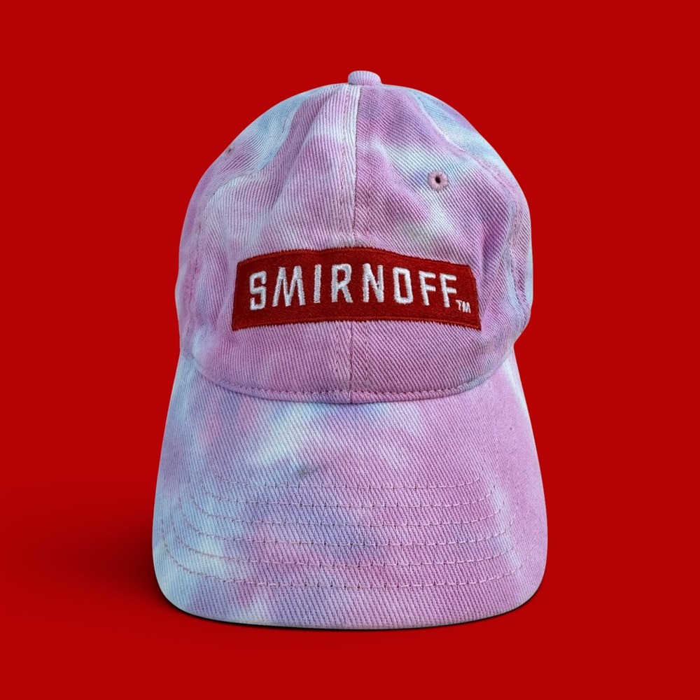 Smirnoff Pink Blue Tie Dye Baseball Cap Sportsman Adjustable Cotton Dad Hat